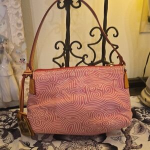 Dooney & Bourke Pink and White Patterned Shoulder Bag